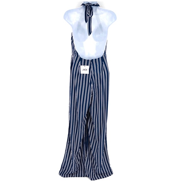 NWT BB Dakota Navy White Striped Halter Jumpsuit - Picture 6 of 8